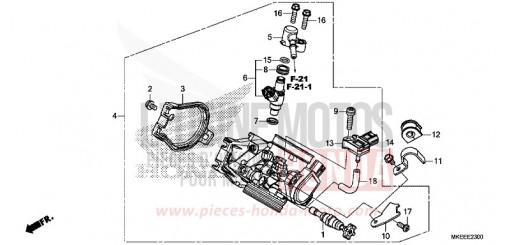 CORPS DE PAPILLON CRF450RXL de 2020